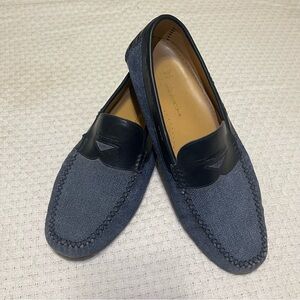 Moreschi LUXURY Denim Penny Loafers Driving Shoes Size 11  MADE IN ITALY